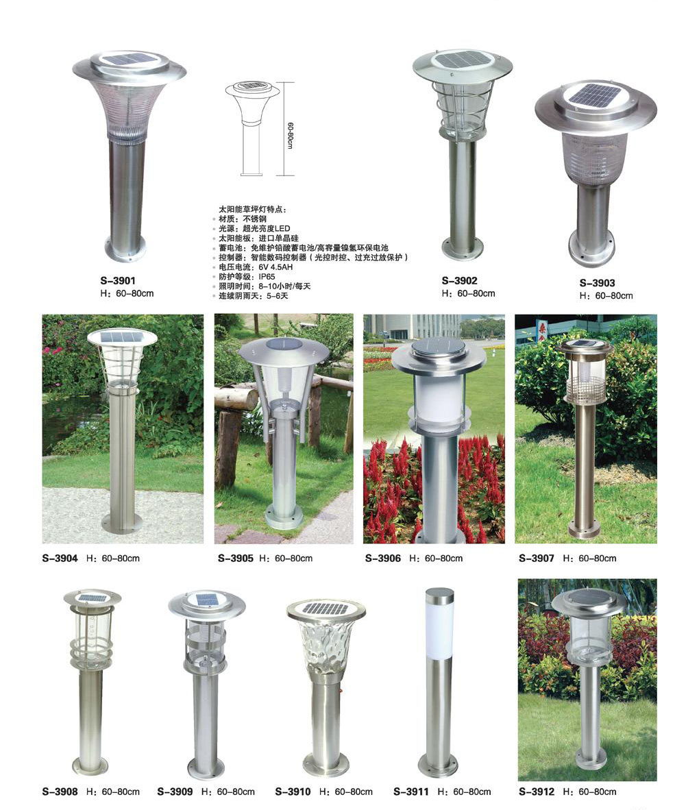 Stainless steel solar lawn lamp